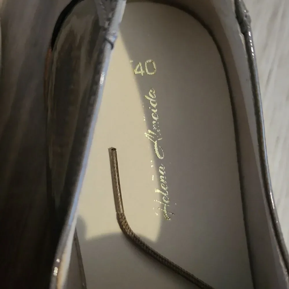 Brown patent leather dress shoes
